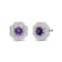 Diamond 0.12Ctw and amethyst Sterling Silver Earring