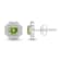 Diamond 0.12Ctw and Peridot Sterling Silver Earring