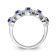 Sterling Silver Diamond and Sapphire Ring 0.75ctw