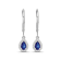 Diamond 0.16Ctw and  Blue sapphire Sterling Silver Earring