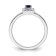 Sterling Silver Diamond 0.12Ctw and Sapphire Ring