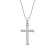 Diamond 0.10Ctw Sterling Silver Cross Pendant With Chain
