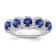 Sterling Silver Diamond 0.33Ctw and Sapphire Ring