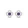 Diamond 0.20Ctw and Amethyst Sterling Silver Earring