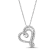 Diamond 0.25Ctw Sterling Silver Heart Pendant With Chain