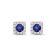 Diamond 0.25Ctw and Blue sapphire Sterling Silver Earring