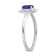 Sterling Silver Diamond 0.16Ctw and Sapphire Ring