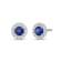 Diamond 0.25Ctw and Blue sapphire Sterling Silver Earring