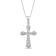 Diamond 0.50Ctw Sterling Silver Cross Pendant With Chain