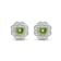 Diamond 0.12Ctw and Peridot Sterling Silver Earring