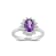Sterling Silver Diamond and Amethyst Ring 0.33ctw