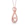 Diamond 0.20Ctw 10k Rose Gold Heart Pendant With Chain
