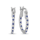 Diamond 0.10Ctw and  Blue sapphire Sterling Silver Earring