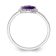 Sterling Silver Diamond and Amethyst Ring 0.16ctw