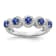Sterling Silver Diamond and Sapphire Ring 0.75ctw