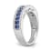 Sterling Silver Diamond and Sapphire Ring 0.75ctw