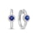 Diamond 0.20Ctw and  Blue sapphire Sterling Silver Earring