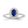 Sterling Silver Diamond 0.16Ctw and Sapphire Ring