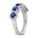 Sterling Silver Diamond 0.33Ctw and Sapphire Ring