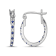 Diamond 0.10Ctw and  Blue sapphire Sterling Silver Earring