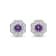 Diamond 0.12Ctw and amethyst Sterling Silver Earring