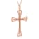 Diamond 0.25Ctw 10k Rose Gold Cross Pendant With Chain