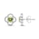 Diamond 0.25Ctw and Peridot Sterling Silver Earring
