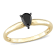 1/2 ct Black Diamond Solitaire Engagement Ring in 14K Yellow Gold