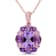 3 5/8 CT TGW Multi-Gemstones Floral Pendant with Chain in Rose Plated
Sterling Silver