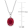 3 CT TGW Created Ruby Solitaire Pendant with Chain in Sterling Silver