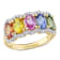 3 1/3 CT TGW Multi-Color Sapphire 5-Stone Halo Ring in 14K Yellow Gold