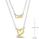 Infinity and Heart Charm Double Strand Necklace in 2-Tone Sterling Silver