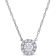 3/8 CT TGW Lab Grown Diamond Halo Necklace in 14K White Gold