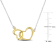 Double Heart Charm Necklace in 2-Tone Sterling Silver