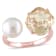 8 8.5MM Freshwater Cultured Pearl and Lemon Quartz Ring in Rose Plated
Sterling Silver