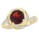2 1/7 CTW Garnet, White Topaz and Diamond Swirl Ring in Yellow Plated
Sterling Silver