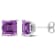 4 1/2 CT TGW Square Amethyst Stud Earrings in Sterling Silver