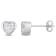 1 5/8 CT TGW Cubic Zirconia Heart Stud Earrings in Sterling Silver