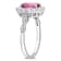 2 1/10 CT TGW Pink Topaz and Diamond Accent Halo Ring in 10K White Gold