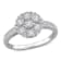 3/4 CT TGW Created White Sapphire Floral Ring in Sterling Silver