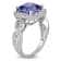 6 3/4 CT TGW Created Tanzanite and Created White Sapphire Halo Ring in
Sterling Silver