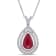 1 3/4 CT TGW Ruby and 1/3 CT TW Diamond Teardrop Necklace in 18K White Gold