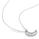 1/5 CT TDW Diamond Moon Pendant with Chain in Sterling Silver