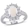 2 CT TGW Opal, White Topaz and 1/10 CT TW Diamond Halo Ring in Sterling Silver