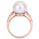 1/5 CT TGW Ruby, 11-12MM Freshwater Cultured Pearl and 1/7 CT TW Diamond
Ring in 10K Rose Gold