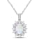 2 CT TGW Opal White Topaz and Diamond Halo Pendant With Chain in
Sterling Silver