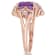 3 1/3 CT TGW Amethyst and Topaz Floral Ring in Rose Gold Plated Sterling Silver