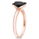 1 ct Black Diamond Solitaire Engagement Ring in 14K Rose Gold