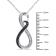 Diamond Infinity Pendant with Chain in Sterling Silver with Black Rhodium