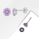 4/5  CT TGW Amethyst and Diamond Accent Halo Stud Earrings in Sterling Silver